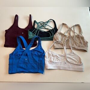 Lululemon Sport Bra Crop Top Bundle Lot